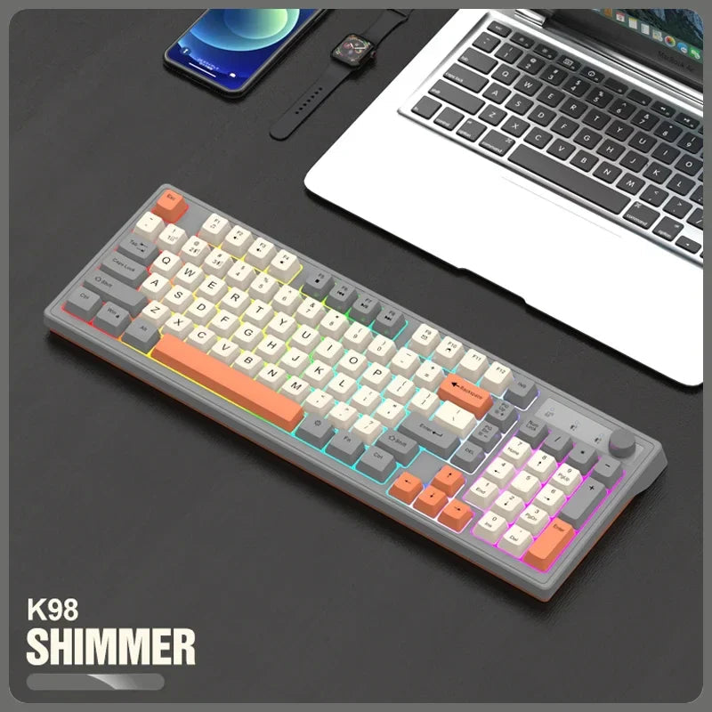 98-key Wireless Keyboard Rainbow Light Electronics Den