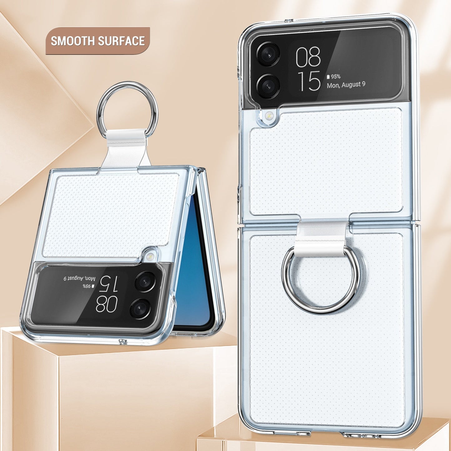 Transparent Protective Case For Galaxy Zflip4 Fastened Ring FLIPSTYLEZLLC