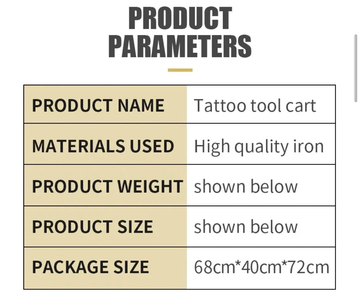 Multifunctional tattoo tool workbench tool car INKSOULSUPPLY.COM