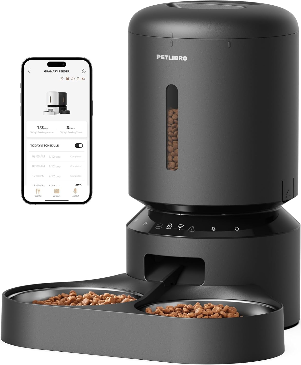 PETLIBRO Automatic Cat Feeder with Camera for Two Cats, 1080P HD Video with Night Vision, 5G Wifi Pet Feeder with Phone APP Control, 2-Way Audio for Cat & Dog, Low Food & Motion & Sound Alerts BazaarBox
