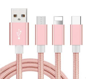 Compatible with Apple, Compatible with Apple , Nylon woven Android data cable USB 2.0A fast charging cable 123 meters for iPhone  Galaxy  Tpye C FLIPSTYLEZLLC