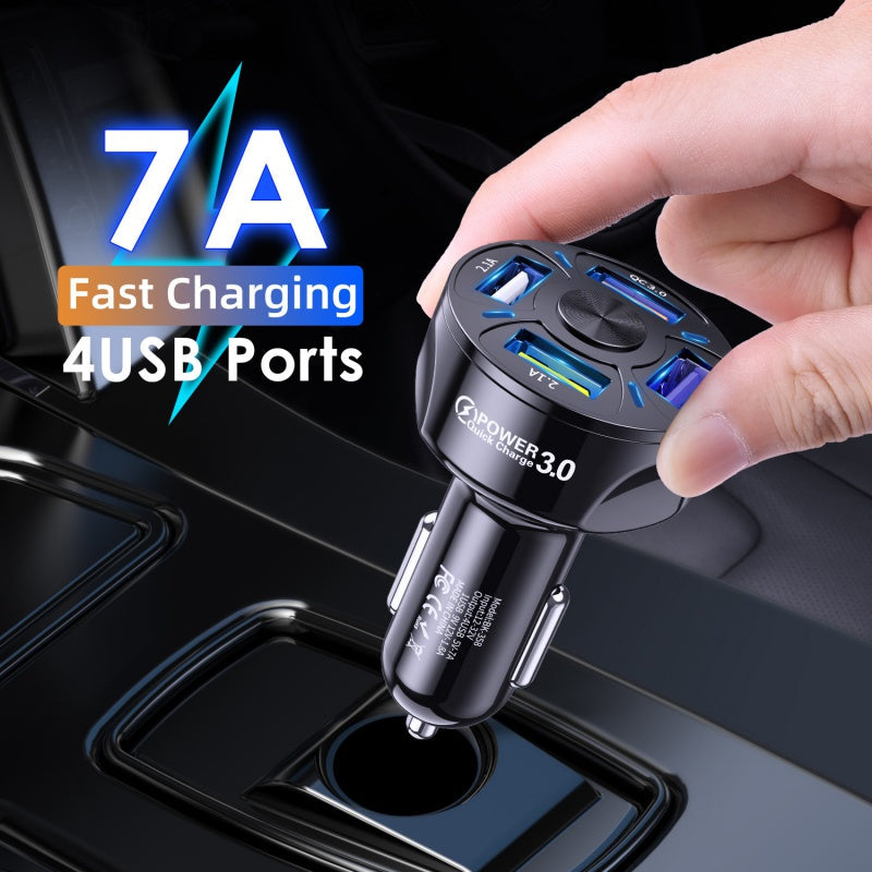Fast Charge Car Charger One For Four Car Mobile Phone Charger Car Charger FLIPSTYLEZLLC
