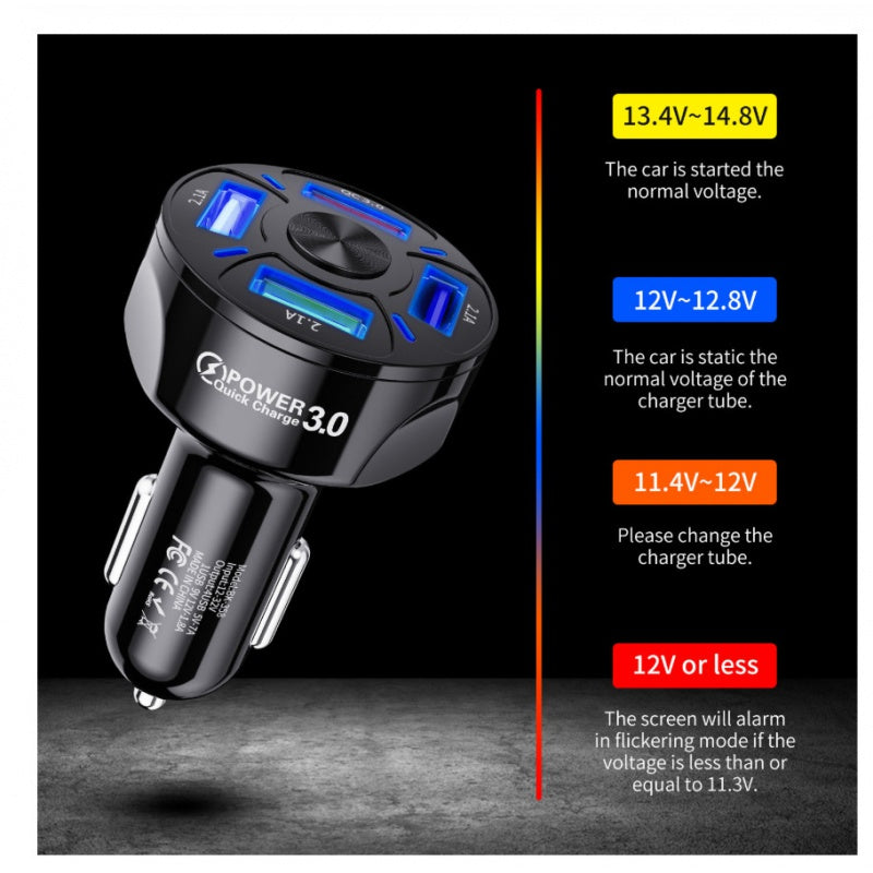 Fast Charge Car Charger One For Four Car Mobile Phone Charger Car Charger FLIPSTYLEZLLC