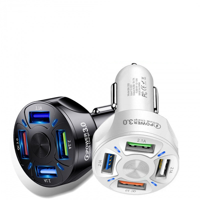 Fast Charge Car Charger One For Four Car Mobile Phone Charger Car Charger FLIPSTYLEZLLC