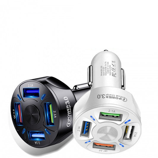 Fast Charge Car Charger One For Four Car Mobile Phone Charger Car Charger FLIPSTYLEZLLC