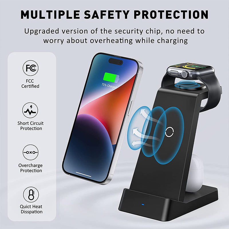 Wireless Charger Three-in-one Desktop 18W Charger FLIPSTYLEZLLC