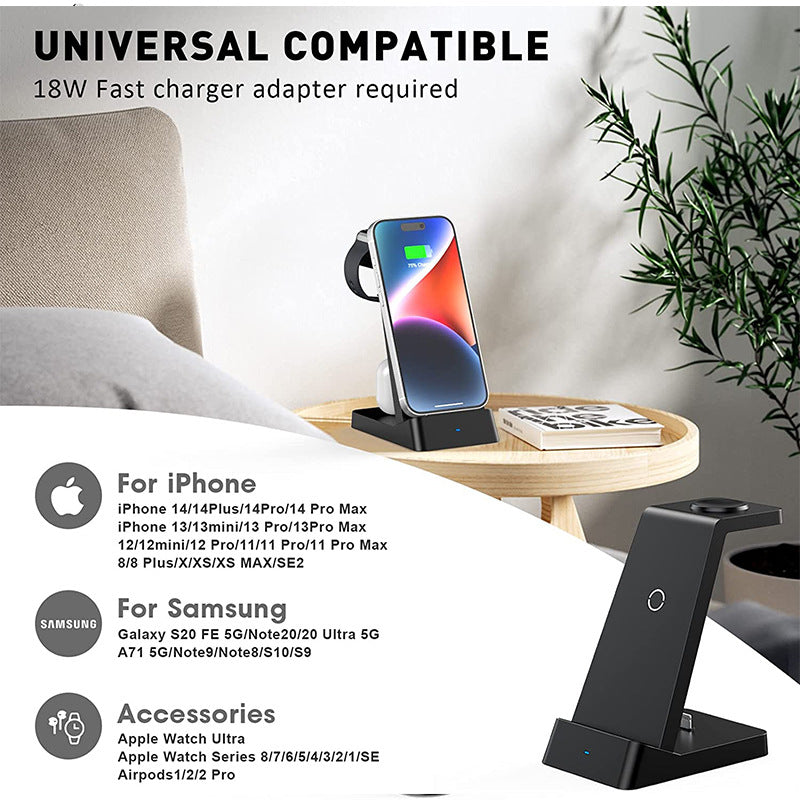 Wireless Charger Three-in-one Desktop 18W Charger FLIPSTYLEZLLC