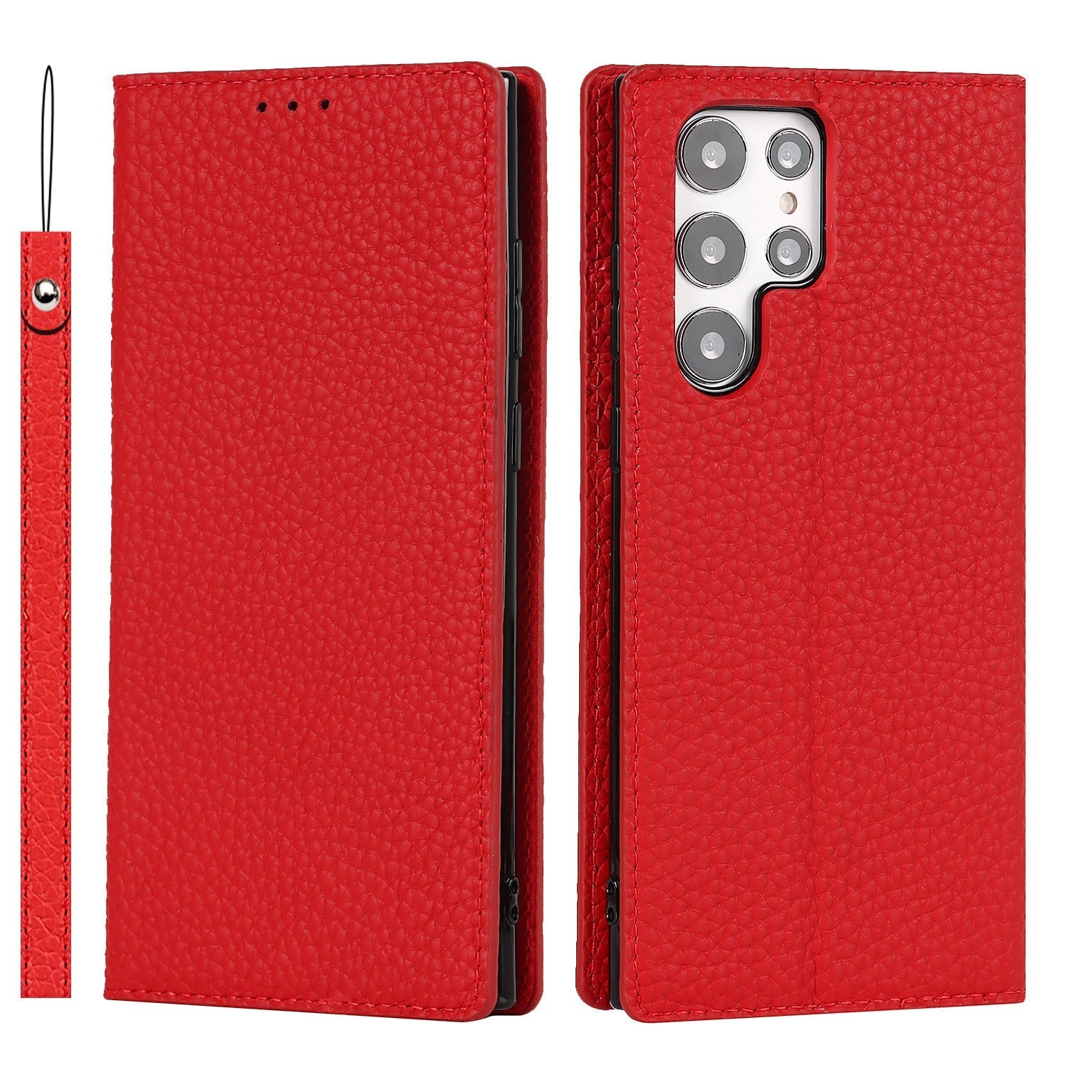 Galaxy S24 Ultra Case Litchi Leather Phone Case FLIPSTYLEZLLC