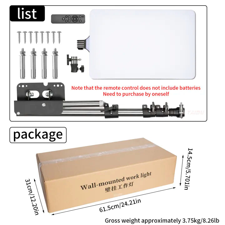 TAIDU PROMOTIONAL PL-48 LARGE PANEL TELESCOPING TATTOO WALL LIGHT INKSOULSUPPLY.COM