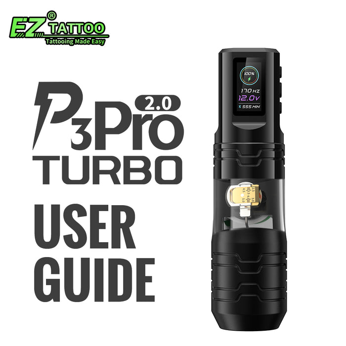 EZ P3 Pro Turbo 2.0 Upgrade Direct Drive Wireless Tattoo Machine with Adjustable Stroke 5.0mm INKSOULSUPPLY.COM