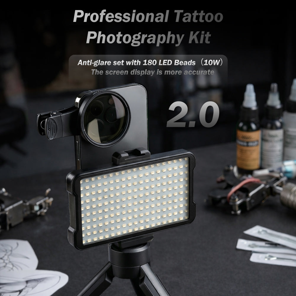 Professional Tattoo Photography Anti-2.0 Glare Kit 180 LED Beads（10W） INKSOULSUPPLY.COM