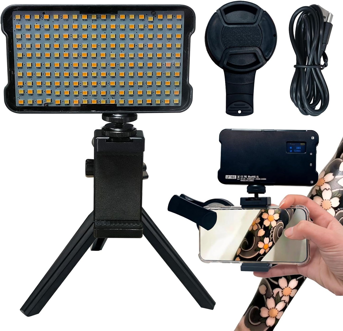 Professional Tattoo Photography Anti-2.0 Glare Kit 180 LED Beads（10W） INKSOULSUPPLY.COM