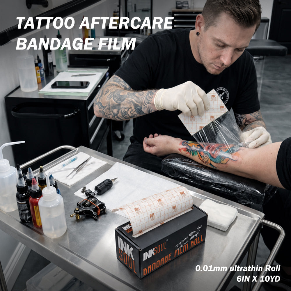 INKSOUL® Tattoo Aftercare Bandage Film 0.01mm ultrathin Roll 6in X 10yd INKSOULSUPPLY.COM