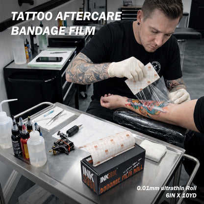 INKSOUL® Tattoo Aftercare Bandage Film 0.01mm ultrathin Roll 6in X 10yd INKSOULSUPPLY.COM