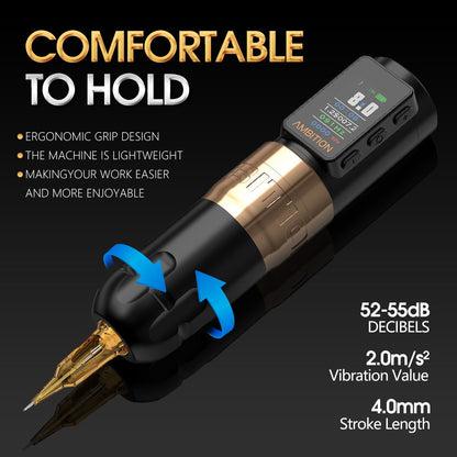 Ambition Soldier Max Wireless Tattoo Machine Pen INKSOULSUPPLY.COM