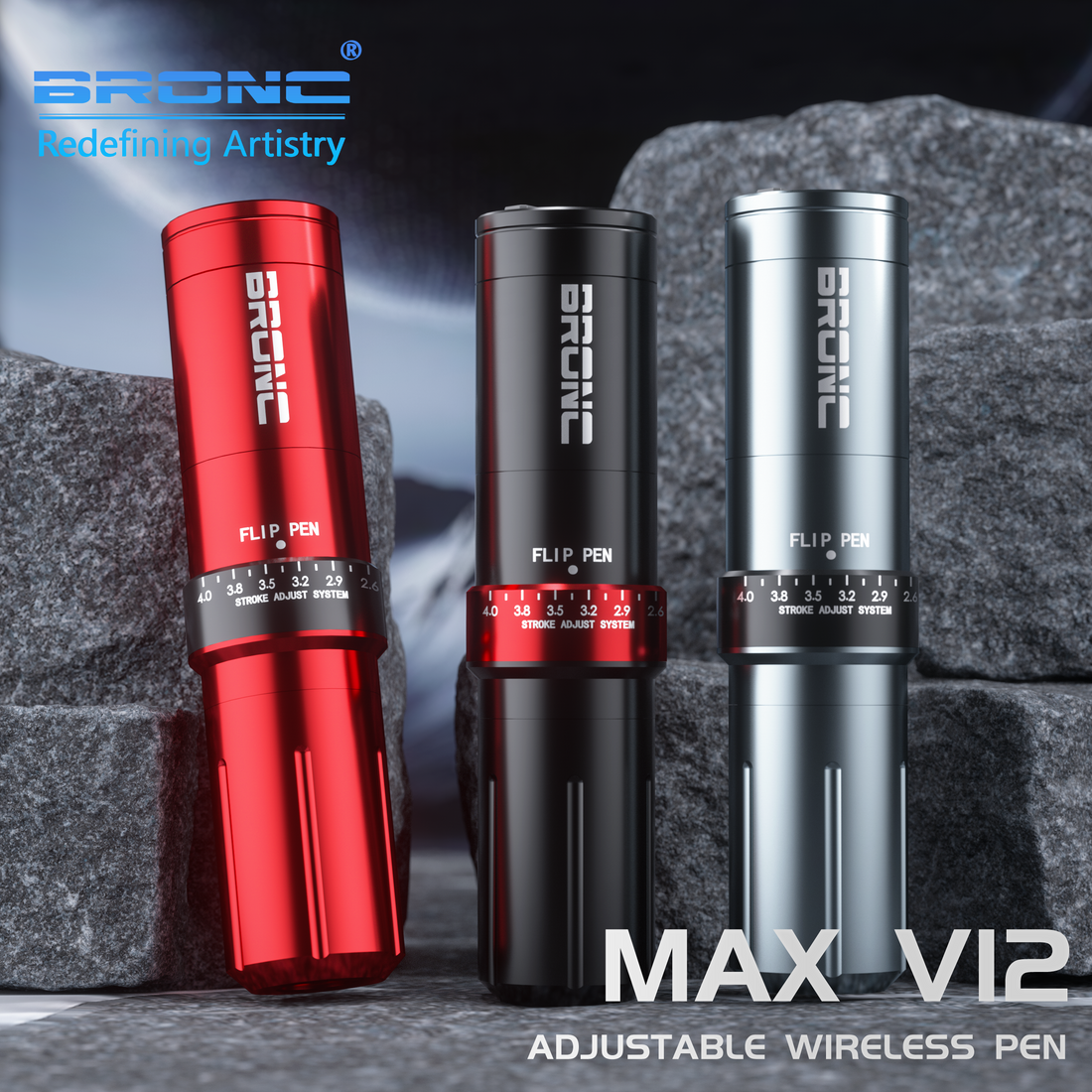 2024 BRONC Max V12 Adjustable Wireless Pen INKSOULSUPPLY.COM