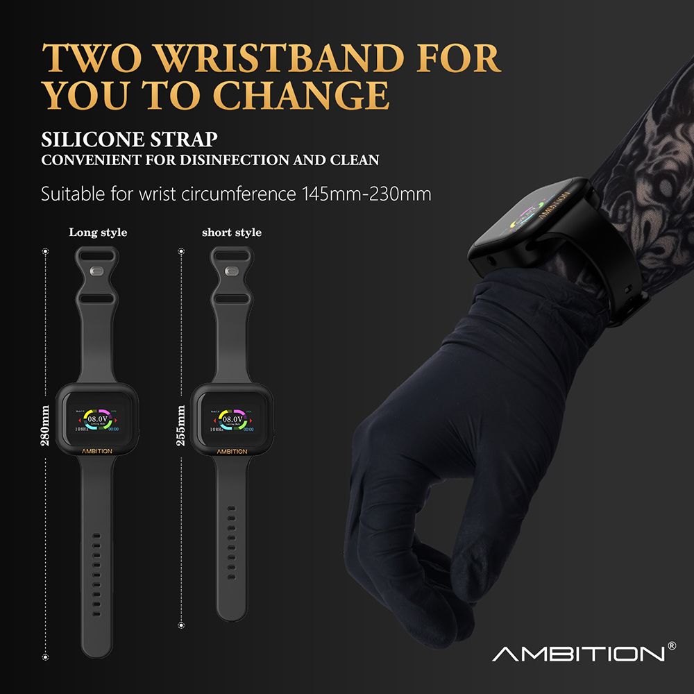 Ambition S1 Touch Screen Tattoo Battery Wristband Supply INKSOULSUPPLY.COM
