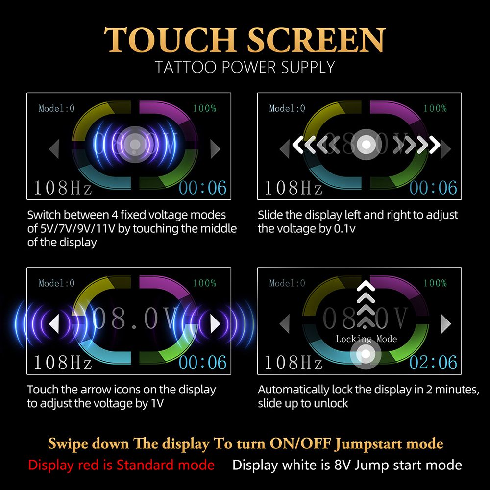 Ambition S1 Touch Screen Tattoo Battery Wristband Supply INKSOULSUPPLY.COM