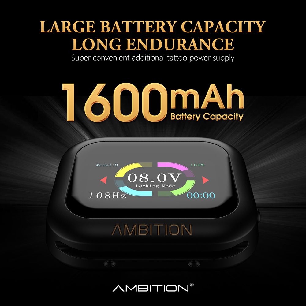 Ambition S1 Touch Screen Tattoo Battery Wristband Supply INKSOULSUPPLY.COM
