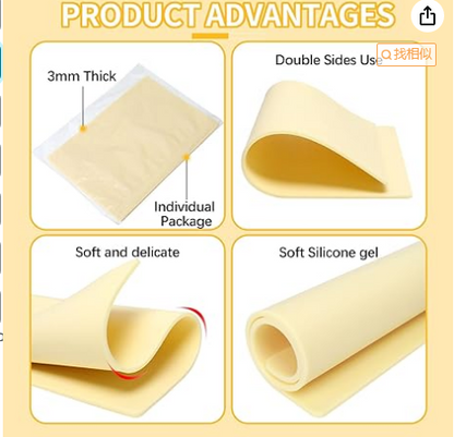 6 Pcs 3mm Tattoo Skin Practice Kit,12x8 in Thick Blank Silicone Fake Skin INKSOULSUPPLY.COM