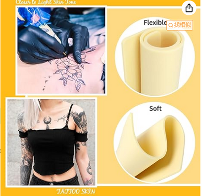 6 Pcs 3mm Tattoo Skin Practice Kit,12x8 in Thick Blank Silicone Fake Skin INKSOULSUPPLY.COM