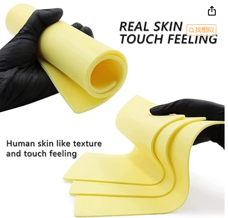 6 Pcs 3mm Tattoo Skin Practice Kit,12x8 in Thick Blank Silicone Fake Skin INKSOULSUPPLY.COM