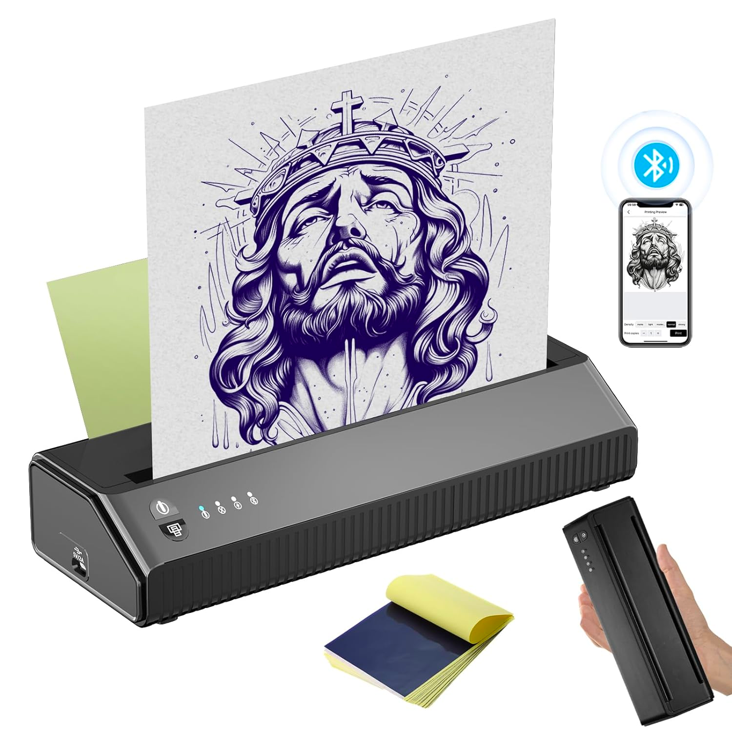MHT-P8008 Bluetooth Tattoo Stencil Printer | High Precision | Wireless Connectivity INKSOULSUPPLY.COM