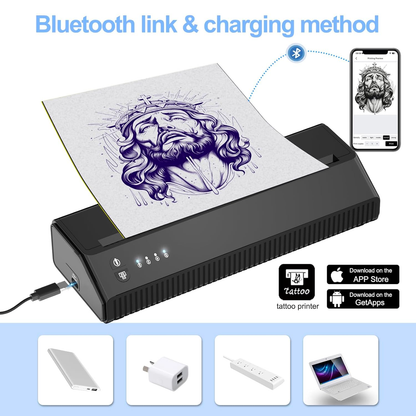 MHT-P8008 Bluetooth Tattoo Stencil Printer | High Precision | Wireless Connectivity INKSOULSUPPLY.COM