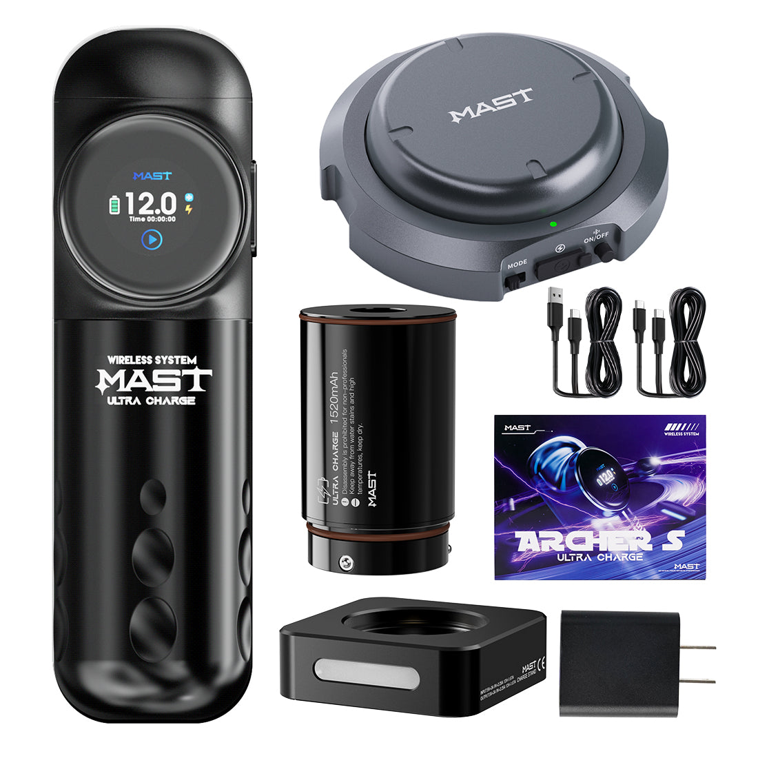Tattoo Kit | Dragonhawk Archer S Machine Pen Wireless Professional Bundle with Bluetooth Pedal INKSOULSUPPLY.COM