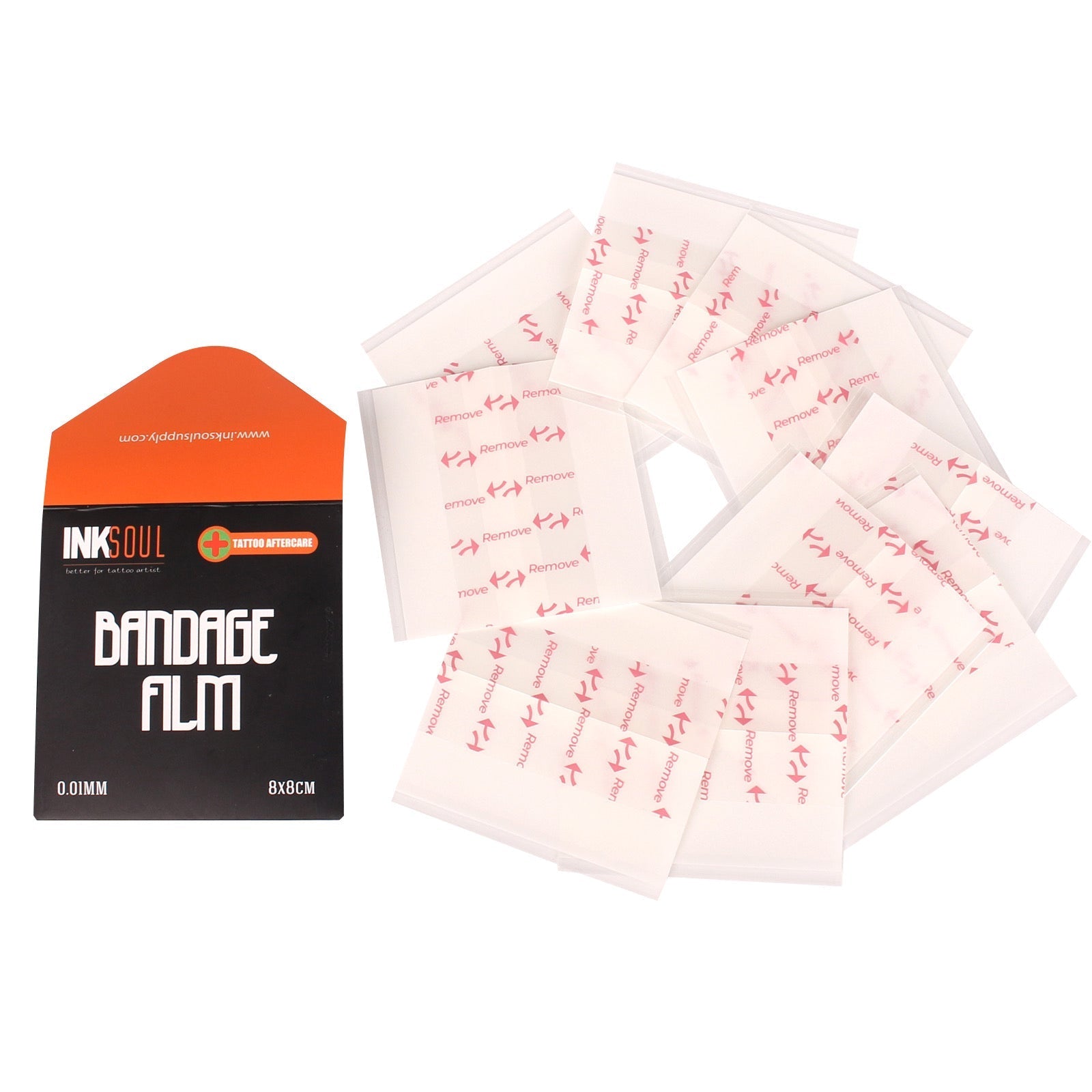 INKSOUL® Tattoo Aftercare Bandage Film 0.01mm ultrathin 3.1in X 3.1in 10sheets INKSOULSUPPLY.COM