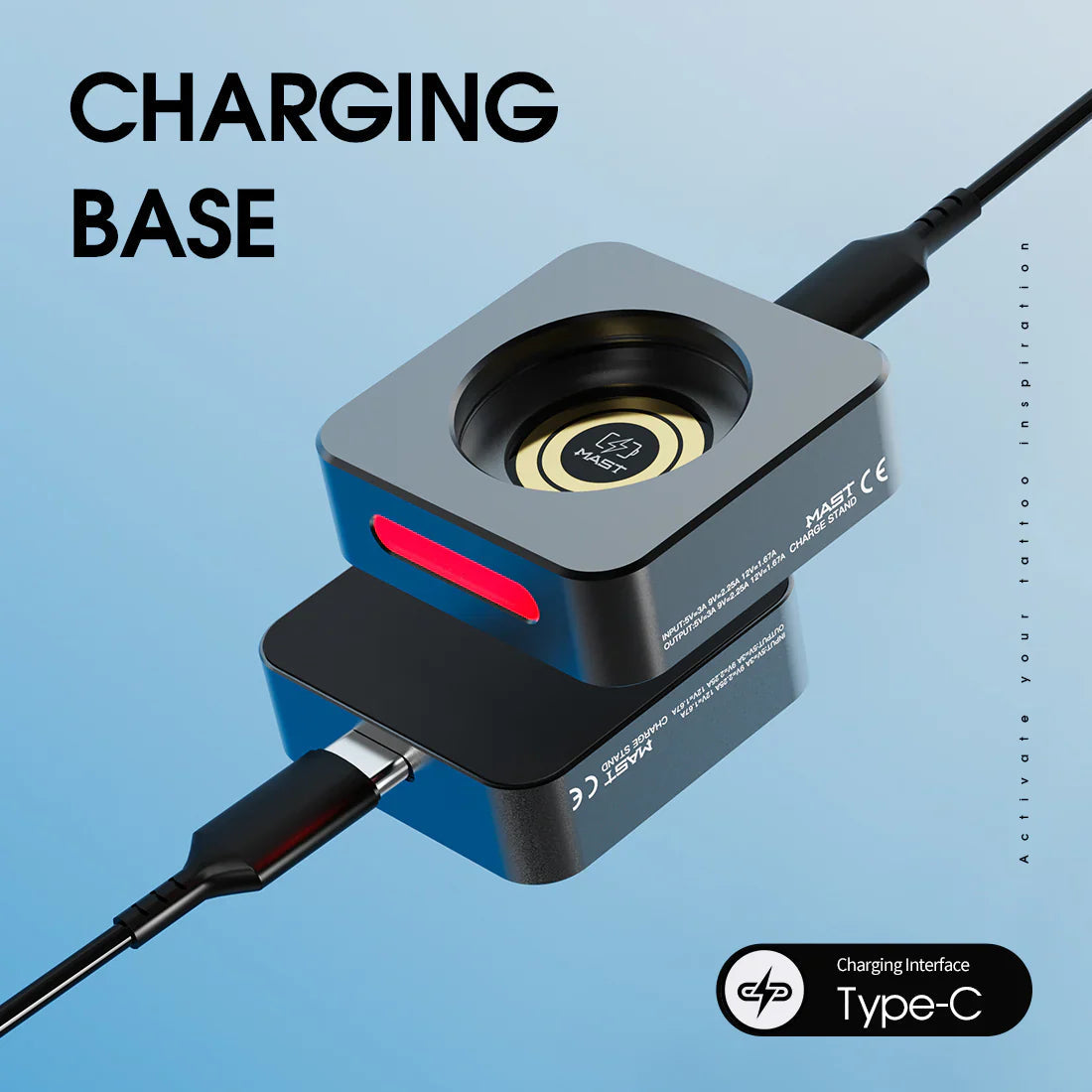 Original Battery&Charging Base for MAST Racer Pro Wireless Tattoo Pen Machine INKSOULSUPPLY.COM