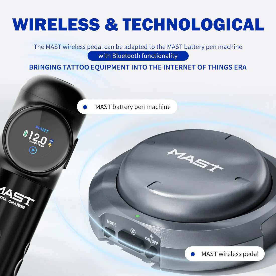 Mast Wireless Foot Pedal Smart Interconnection Bluetooth Pedal INKSOULSUPPLY.COM