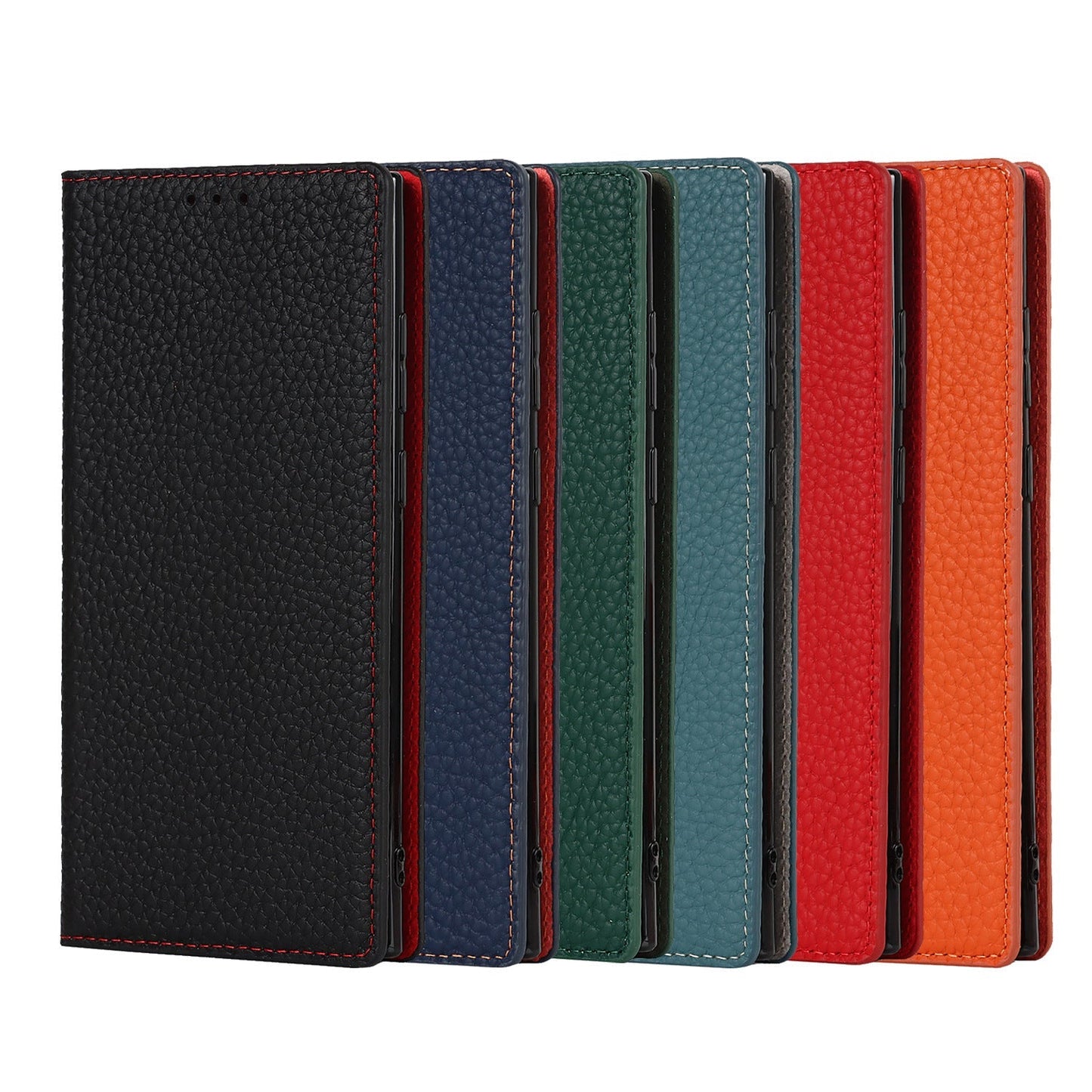 Galaxy S24 Ultra Case Litchi Leather Phone Case FLIPSTYLEZLLC