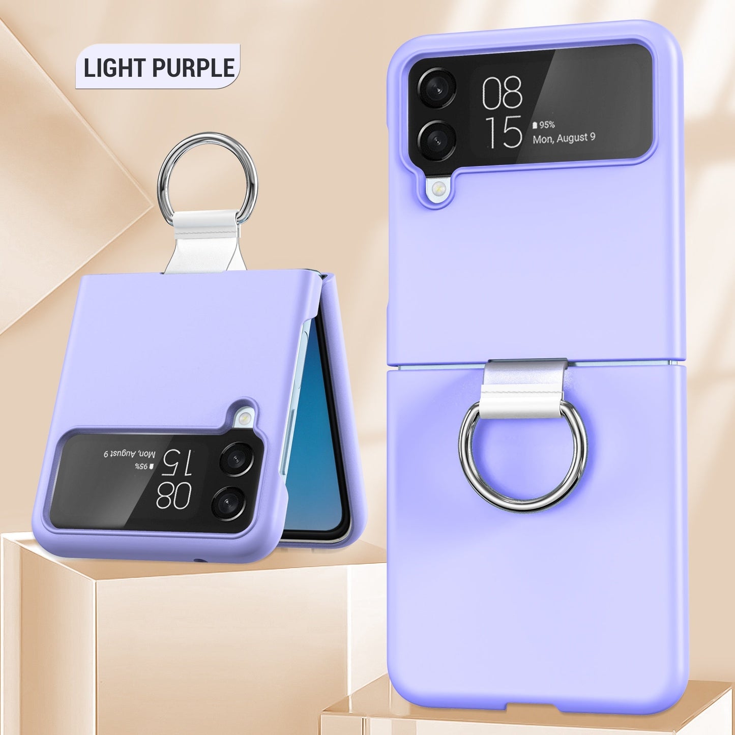 Transparent Protective Case For Galaxy Zflip4 Fastened Ring FLIPSTYLEZLLC