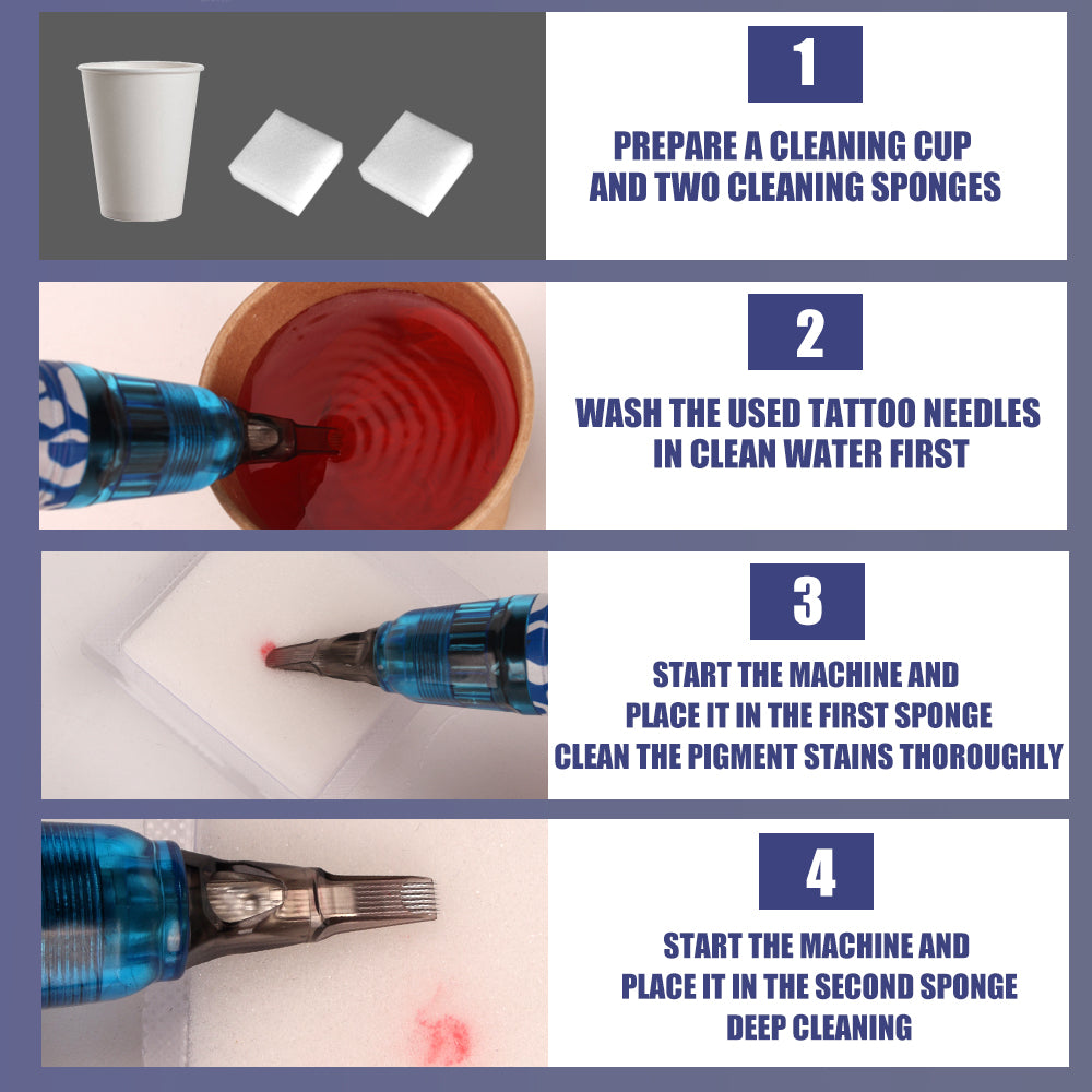 Tattoo Dip Foam - 20Pcs Dip Cups Rinse Caps Tip Rinse Dip Clean Professional Cartridge Dip Foam Cleaning INKSOULSUPPLY.COM