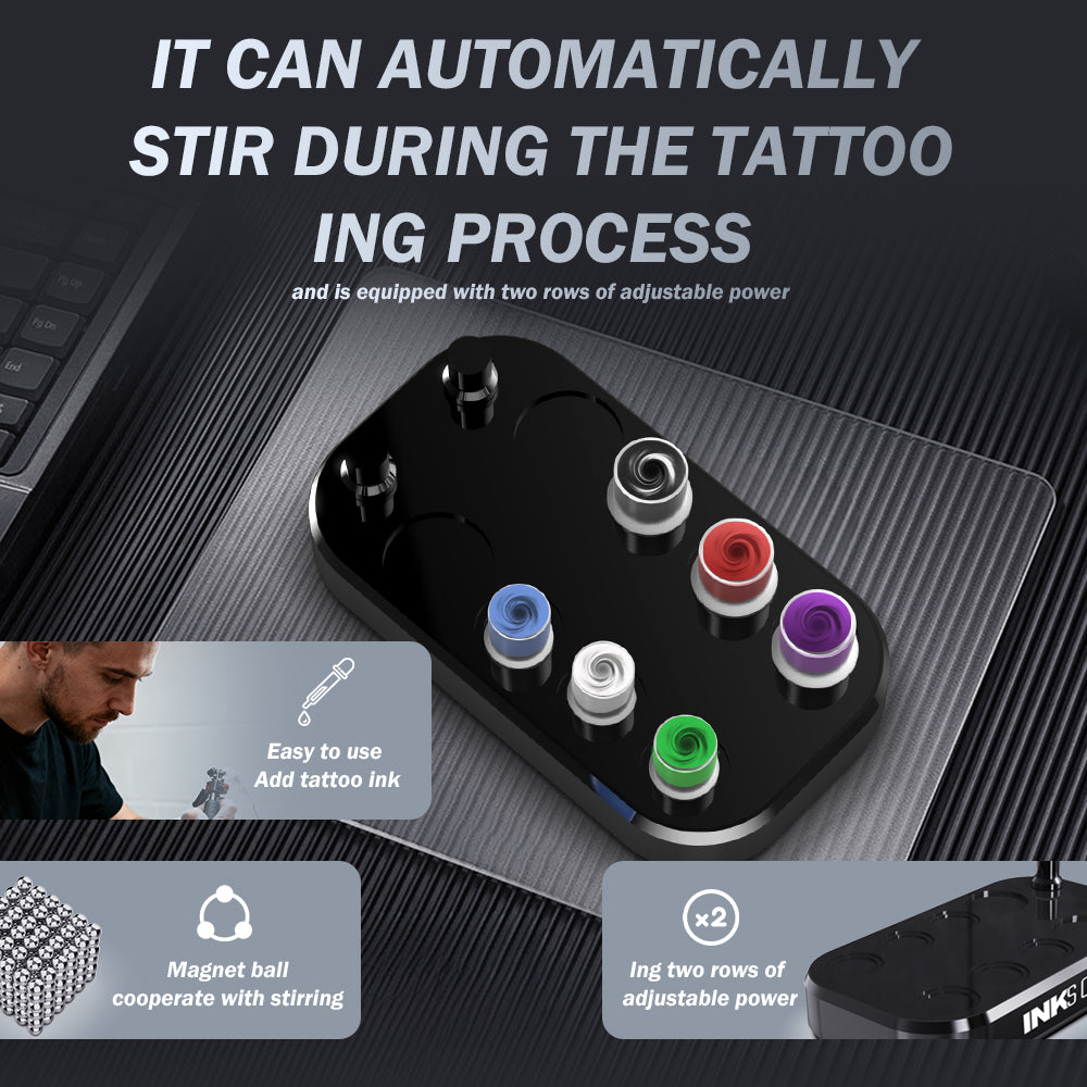 INKSOUL® TATTOO INK CUP MIXER 8 sites Aluminum alloy frame INKSOULSUPPLY.COM