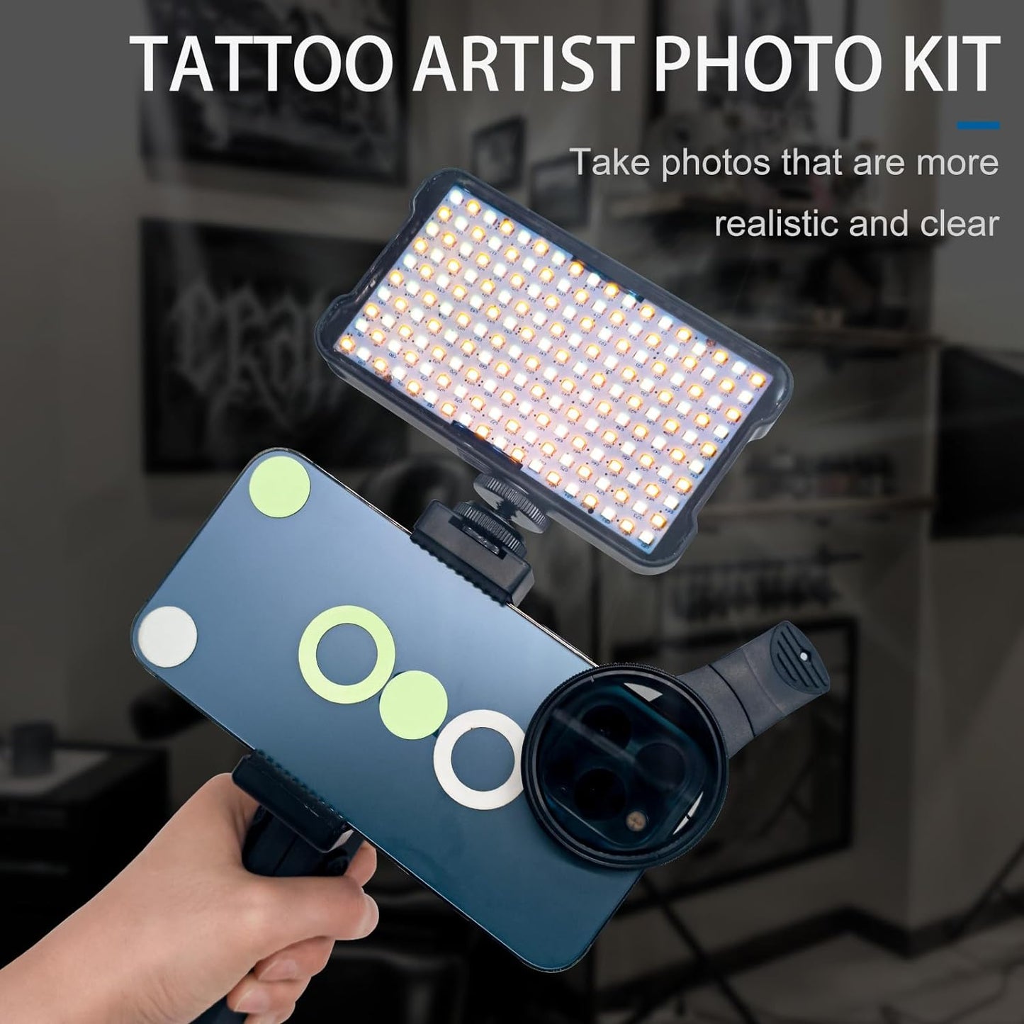 Professional Tattoo Photography Anti-3.0 Glare Kit 120 LED Beads（12W）Brighter and lighter INKSOULSUPPLY.COM