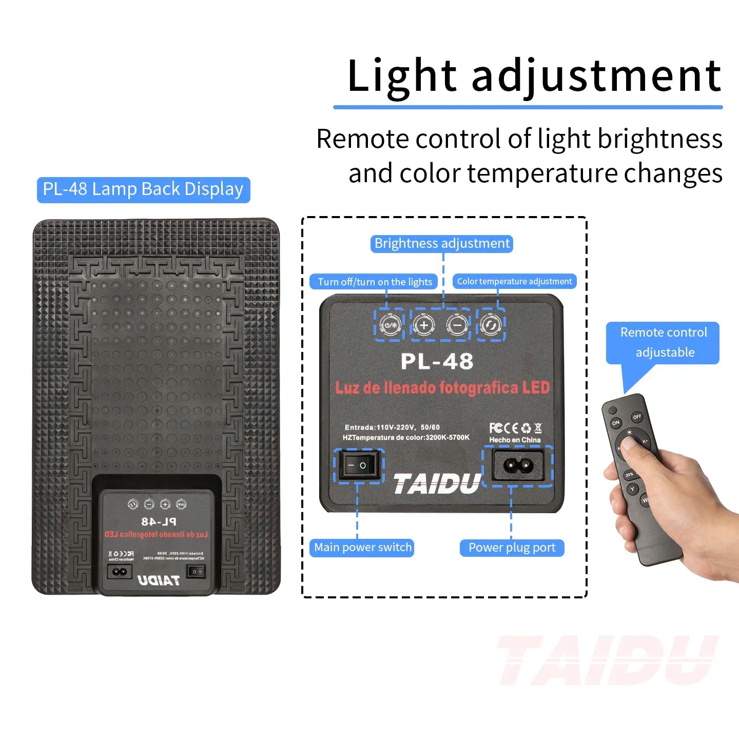 TAIDU PROMOTIONAL PL-48 LARGE PANEL TELESCOPING TATTOO WALL LIGHT INKSOULSUPPLY.COM