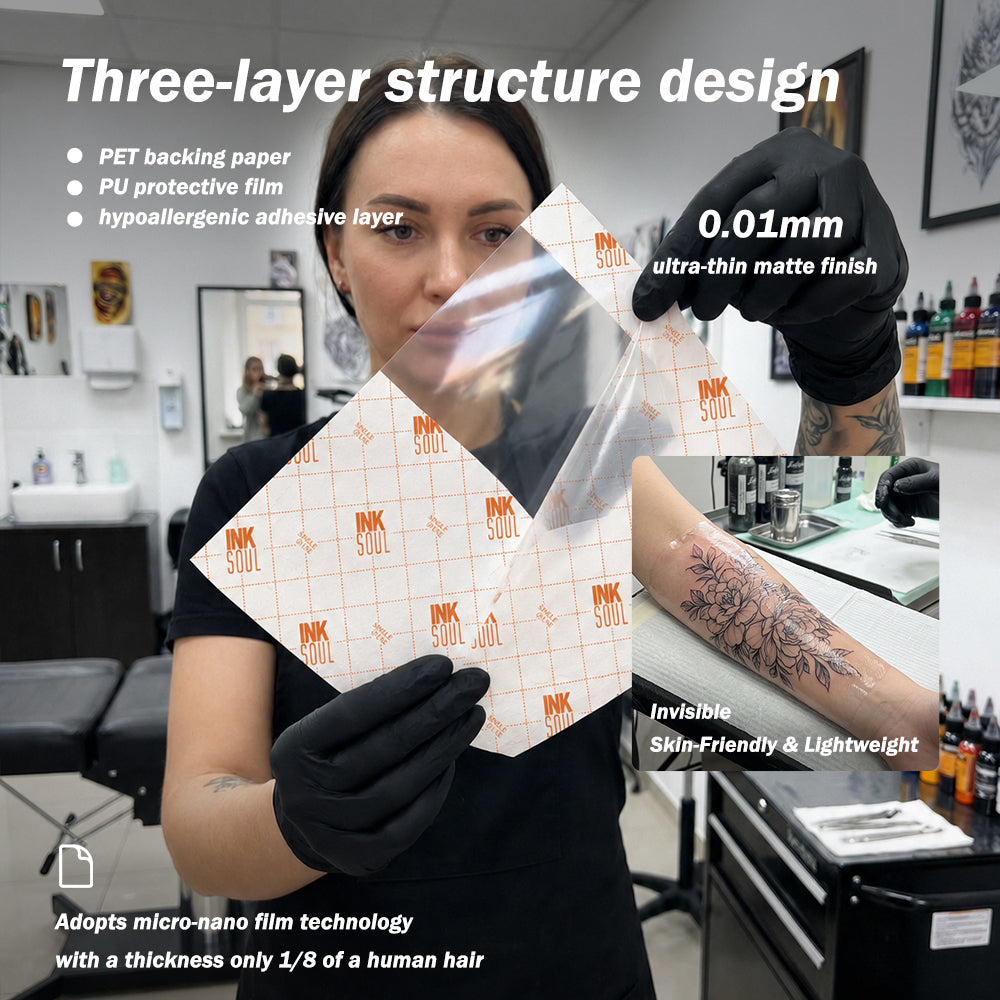 INKSOUL® Tattoo Aftercare Bandage Film 0.01mm ultrathin Roll 6in X 10yd INKSOULSUPPLY.COM