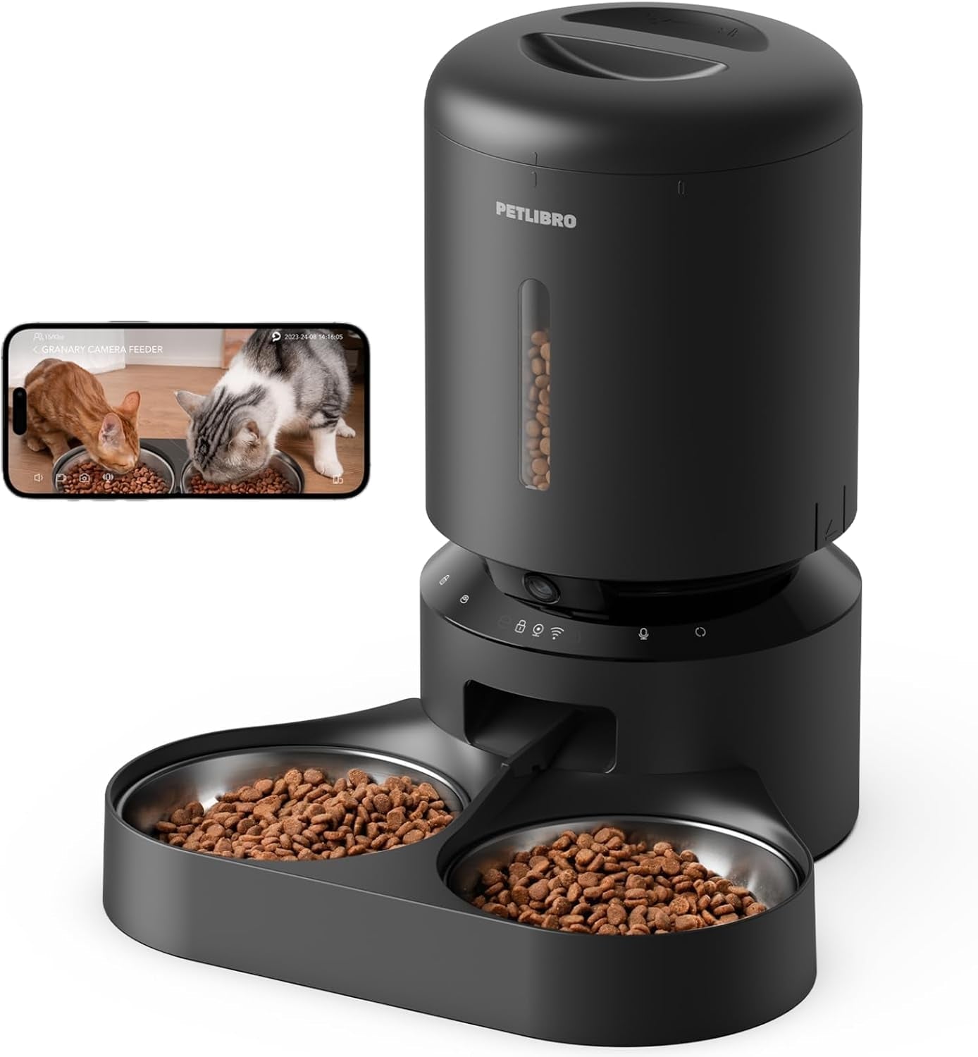 PETLIBRO Automatic Cat Feeder with Camera for Two Cats, 1080P HD Video with Night Vision, 5G Wifi Pet Feeder with Phone APP Control, 2-Way Audio for Cat & Dog, Low Food & Motion & Sound Alerts BazaarBox
