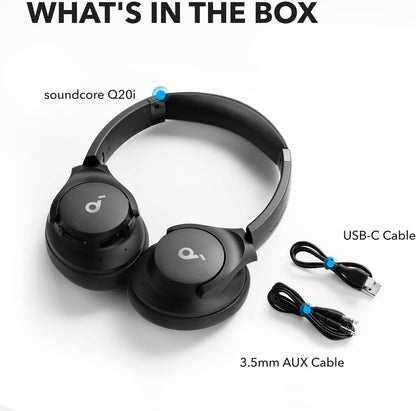 Soundcore by Anker Q20i Hybrid Active Noise Cancelling Headphones, Wireless Over-Ear Bluetooth, 40H Long ANC Playtime, Hi-Res Audio, Big Bass, Customize via an App, Transparency Mode Russell E-Commerce