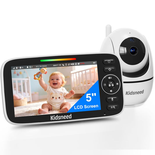 Baby Monitor with Camera and Audio - 5 inch 720P Video Baby Monitor, No WiFi, 48H Battery Life, Night Vision, Two Way Talk, Remote Pan Tilt Zoom, Thermal Monitor，1000 ft Range （530） Russell E-Commerce
