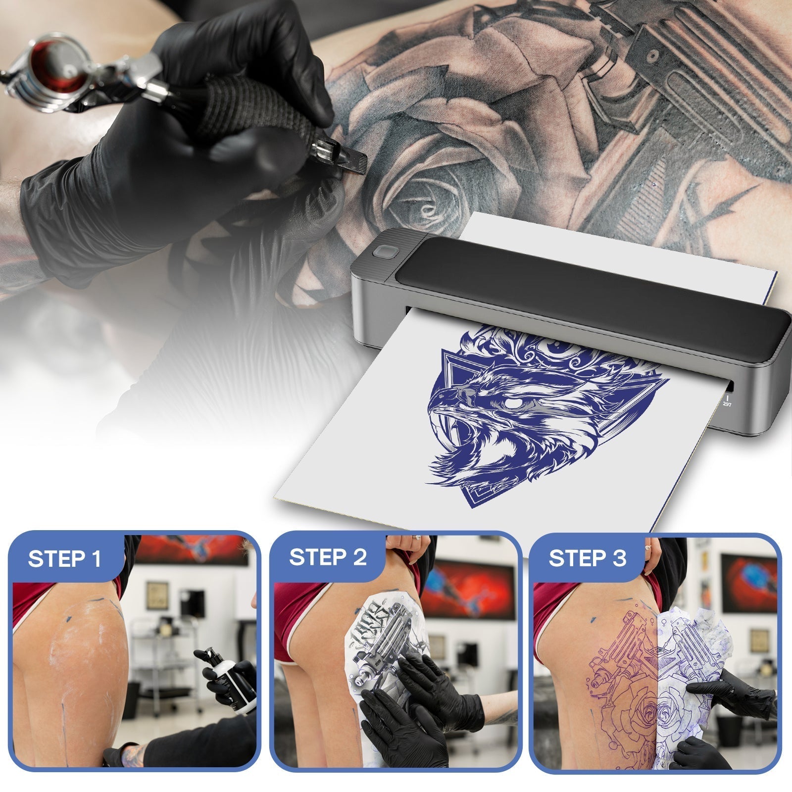 MAST® Upgraded A3 Bluetooth Tattoo Stencil Printer Portable Tattoo Transfer Machine for Large-Scale Tattoo Stencil INKSOULSUPPLY.COM