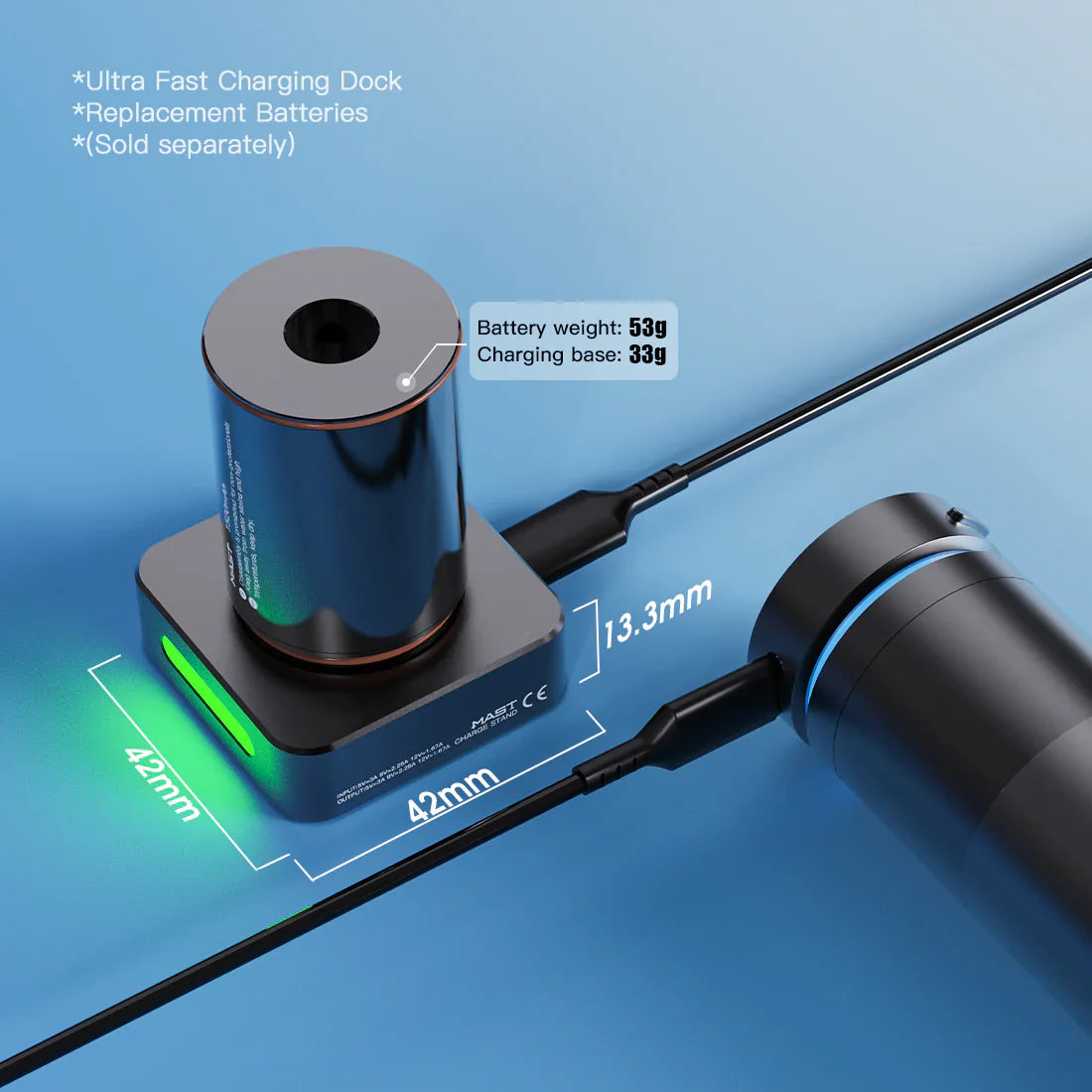 Original Battery&Charging Base for MAST Racer Pro Wireless Tattoo Pen Machine INKSOULSUPPLY.COM