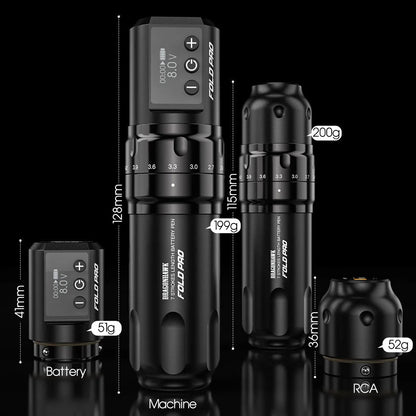 Dragonhawk Wireless Tattoo Pen Machine with 7 Stroke Length | Fold Pro INKSOULSUPPLY.COM