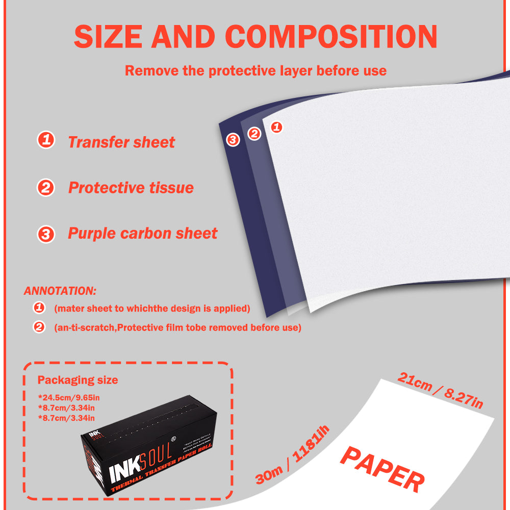 INKSOUL® Tattoo Stencil Paper Roll 210mm*30M INKSOULSUPPLY.COM