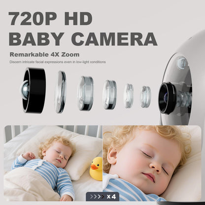 Baby Monitor with Camera and Audio - 5 inch 720P Video Baby Monitor, No WiFi, 48H Battery Life, Night Vision, Two Way Talk, Remote Pan Tilt Zoom, Thermal Monitor，1000 ft Range （530） Russell E-Commerce
