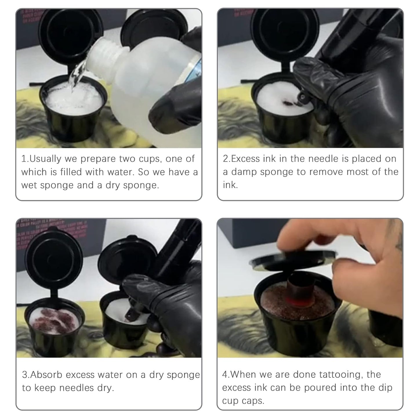 18pcs High-Quality Tattoo Dip Cup Caps INKSOULSUPPLY.COM