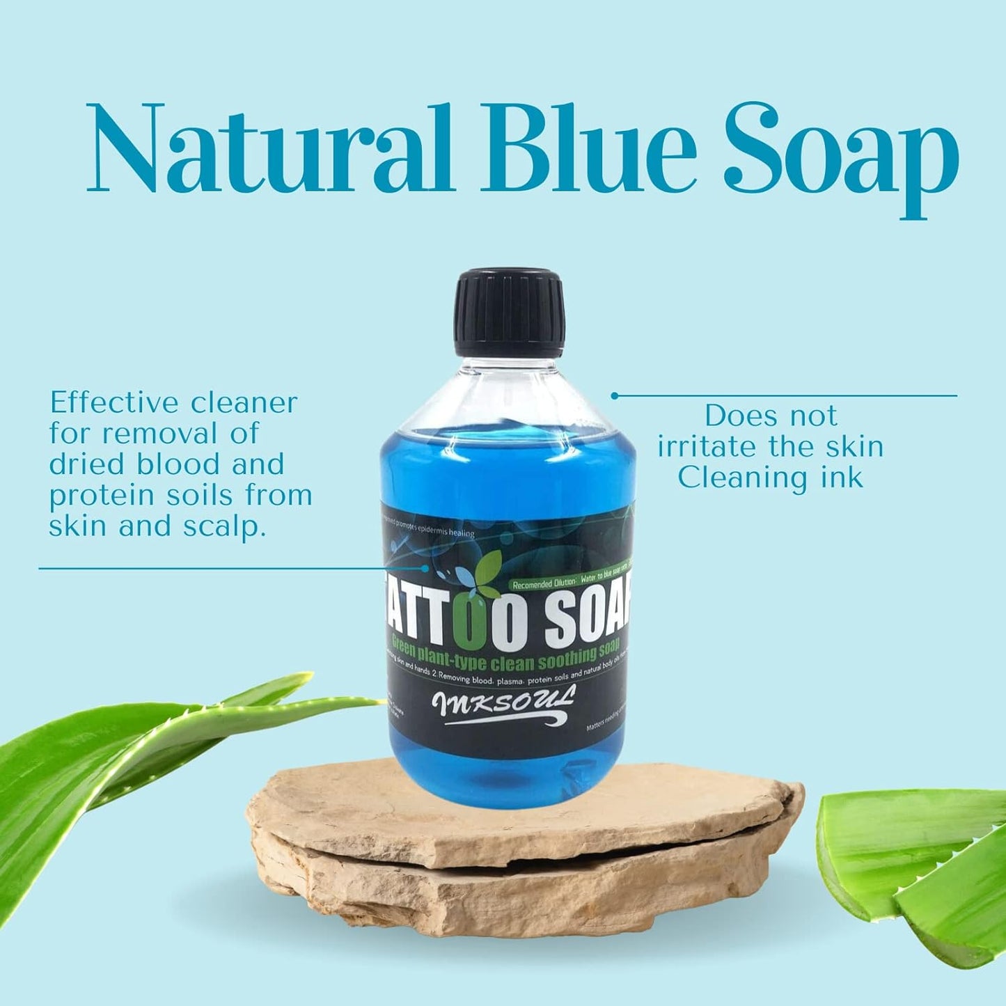 Premium 16.9oz Blue Soap for Tattoo Care INKSOULSUPPLY.COM