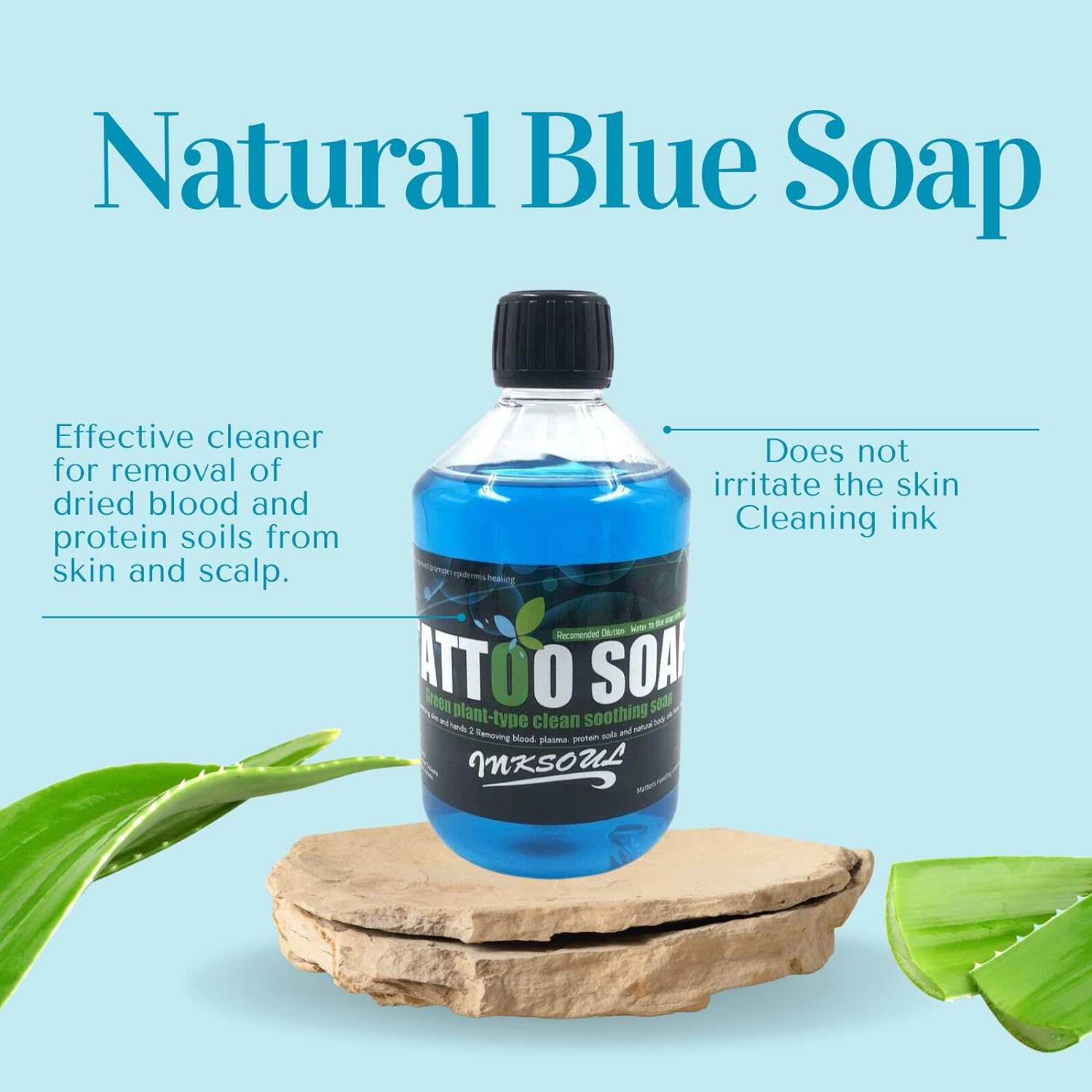 Premium 16.9oz Blue Soap for Tattoo Care INKSOULSUPPLY.COM